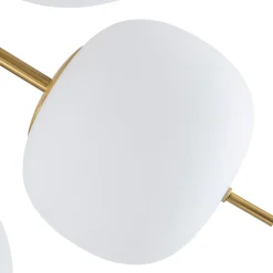 6-Light Bloom Opal Glass Globe Round Sputnik Semi Flush Mount