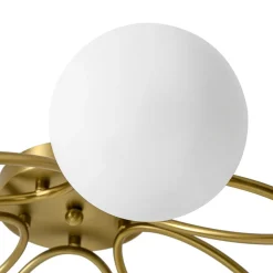 5-Light Bloom Ring Opal Glass Globe Semi Flush Mount