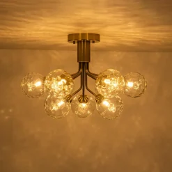9-Light Bloom Water Glass Globe Tiered Sputnik Ceiling Light