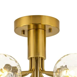 9-Light Bloom Water Glass Globe Tiered Sputnik Ceiling Light
