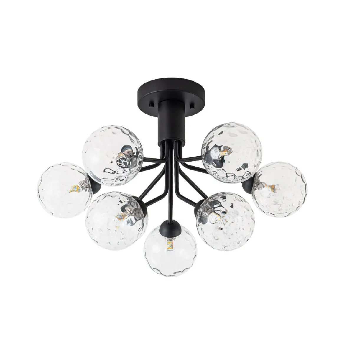 9-Light Bloom Water Glass Globe Tiered Sputnik Ceiling Light