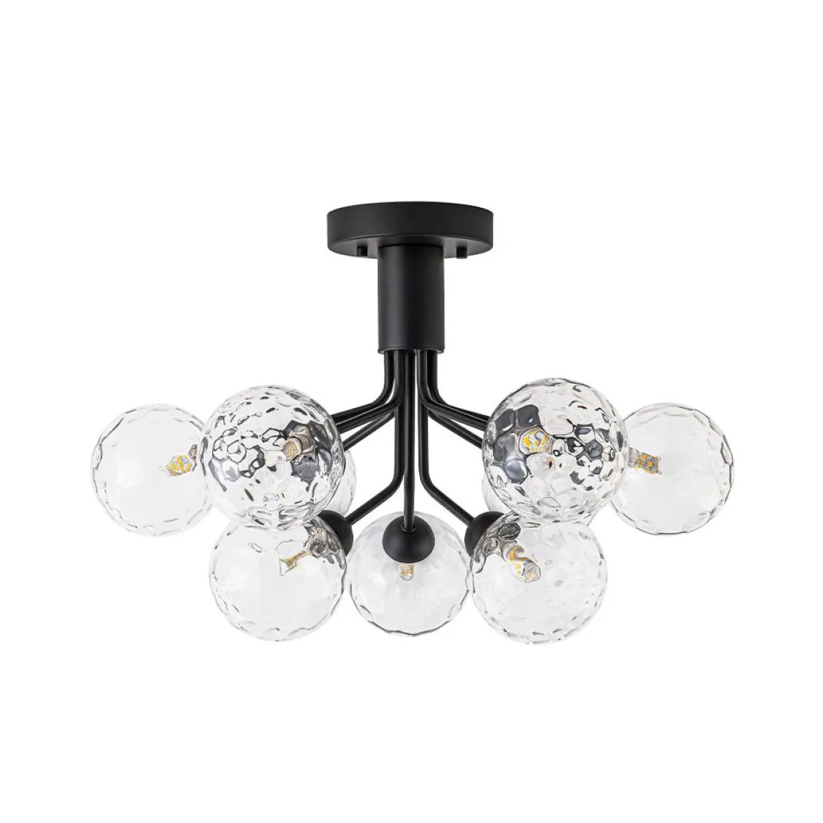 9-Light Bloom Water Glass Globe Tiered Sputnik Ceiling Light