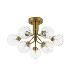 9-Light Bloom Water Glass Globe Tiered Sputnik Ceiling Light