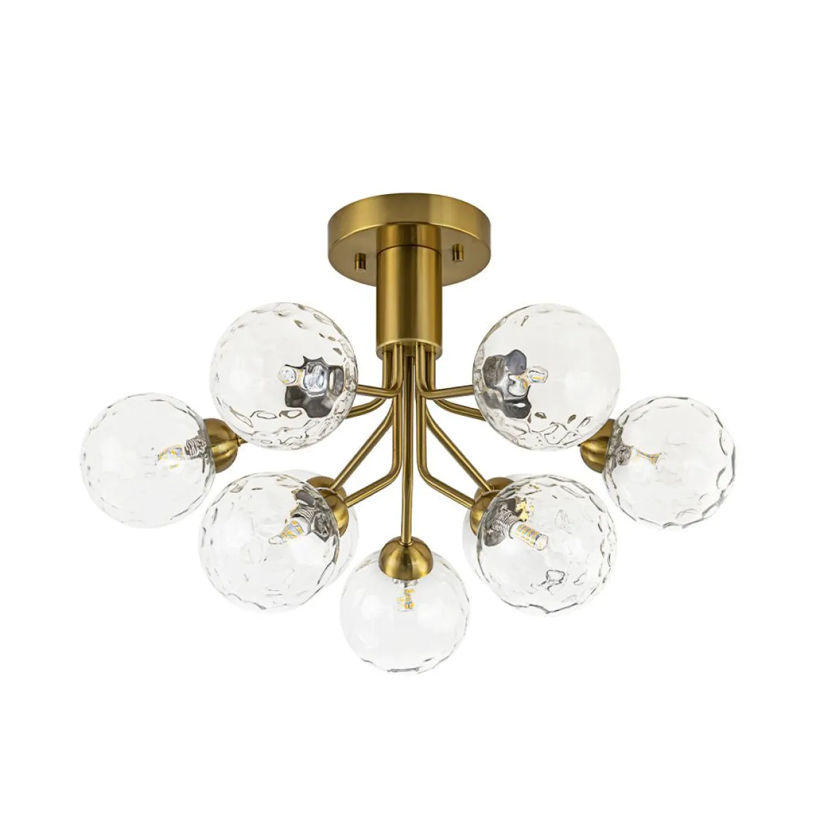 9-Light Bloom Water Glass Globe Tiered Sputnik Ceiling Light