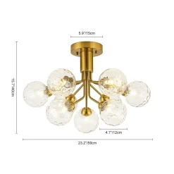 9-Light Bloom Water Glass Globe Tiered Sputnik Ceiling Light
