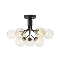 9-Light Bloom Water Glass Globe Tiered Sputnik Ceiling Light