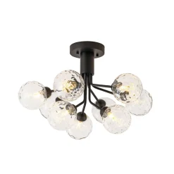 9-Light Bloom Water Glass Globe Tiered Sputnik Ceiling Light