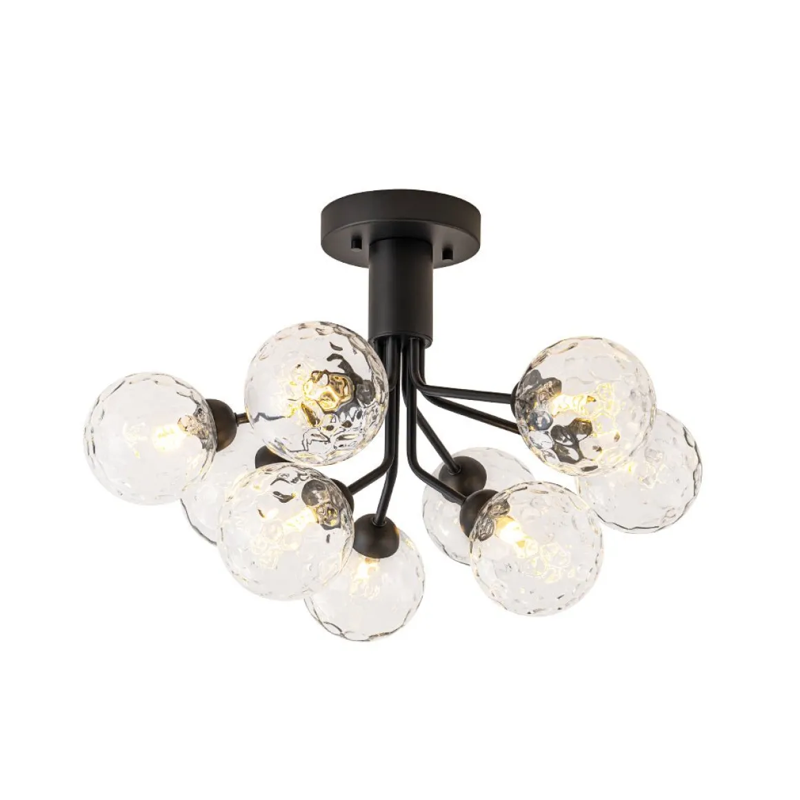 9-Light Bloom Water Glass Globe Tiered Sputnik Ceiling Light