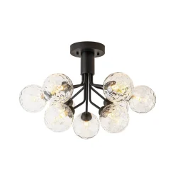 9-Light Bloom Water Glass Globe Tiered Sputnik Ceiling Light