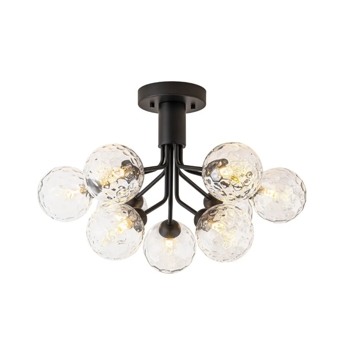 9-Light Bloom Water Glass Globe Tiered Sputnik Ceiling Light