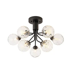 9-Light Bloom Water Glass Globe Tiered Sputnik Ceiling Light