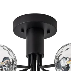 9-Light Bloom Water Glass Globe Tiered Sputnik Ceiling Light