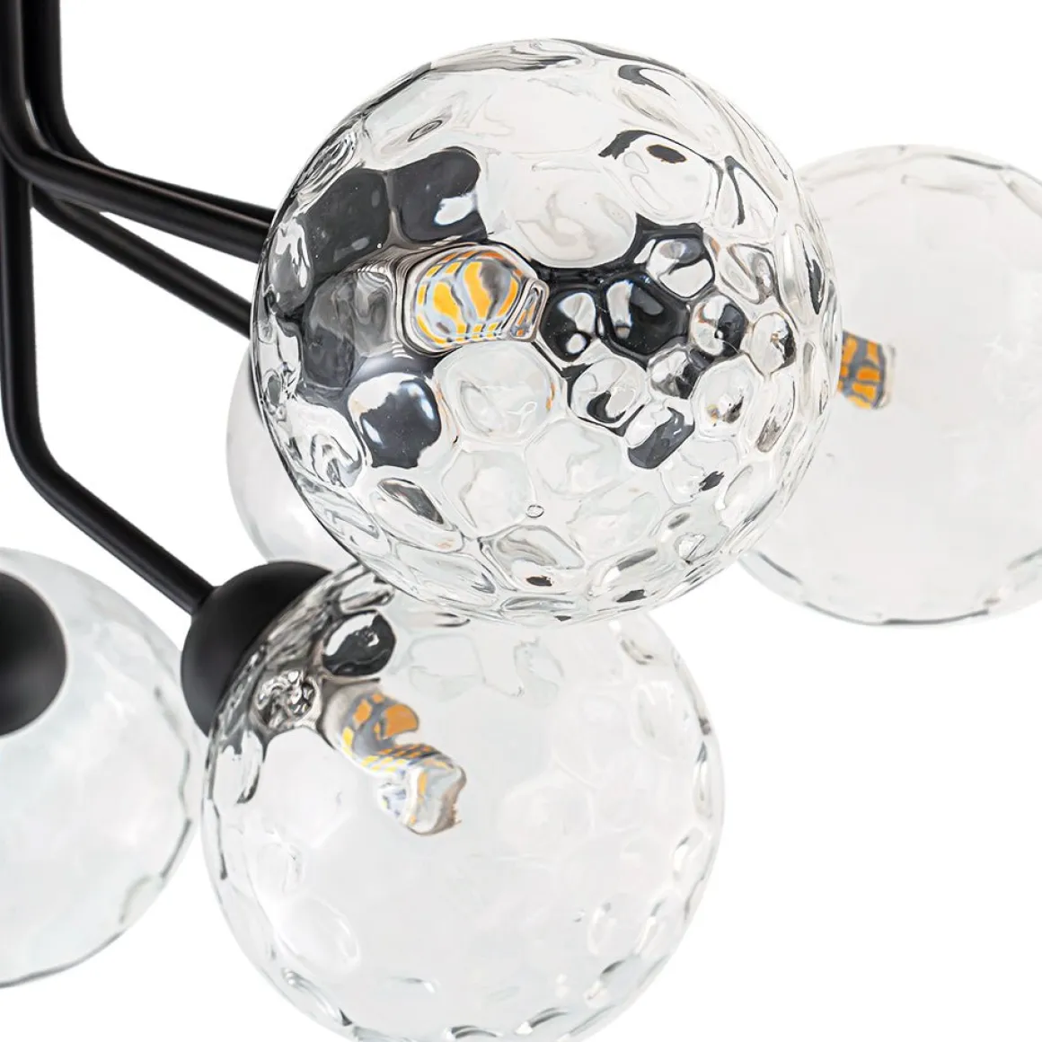 9-Light Bloom Water Glass Globe Tiered Sputnik Ceiling Light