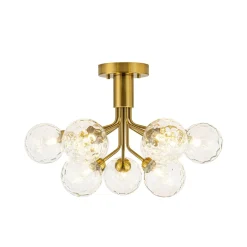9-Light Bloom Water Glass Globe Tiered Sputnik Ceiling Light