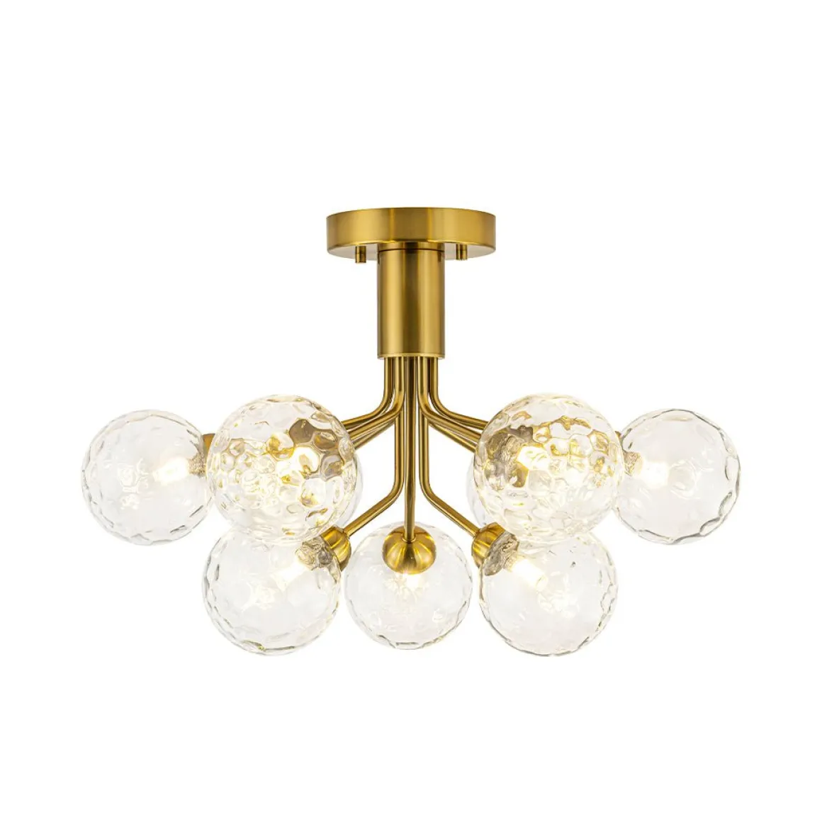 9-Light Bloom Water Glass Globe Tiered Sputnik Ceiling Light