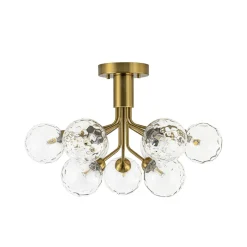 9-Light Bloom Water Glass Globe Tiered Sputnik Ceiling Light