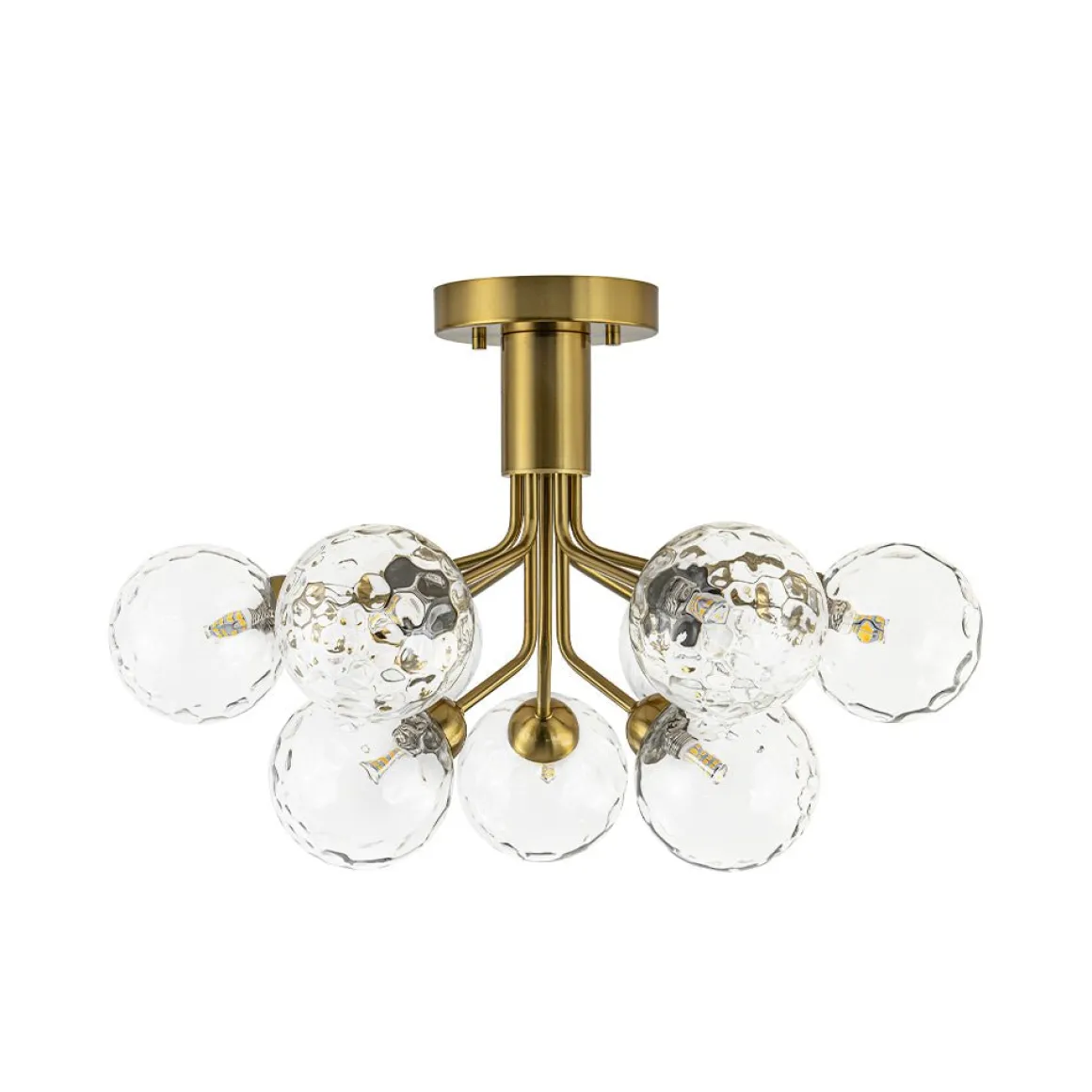9-Light Bloom Water Glass Globe Tiered Sputnik Ceiling Light