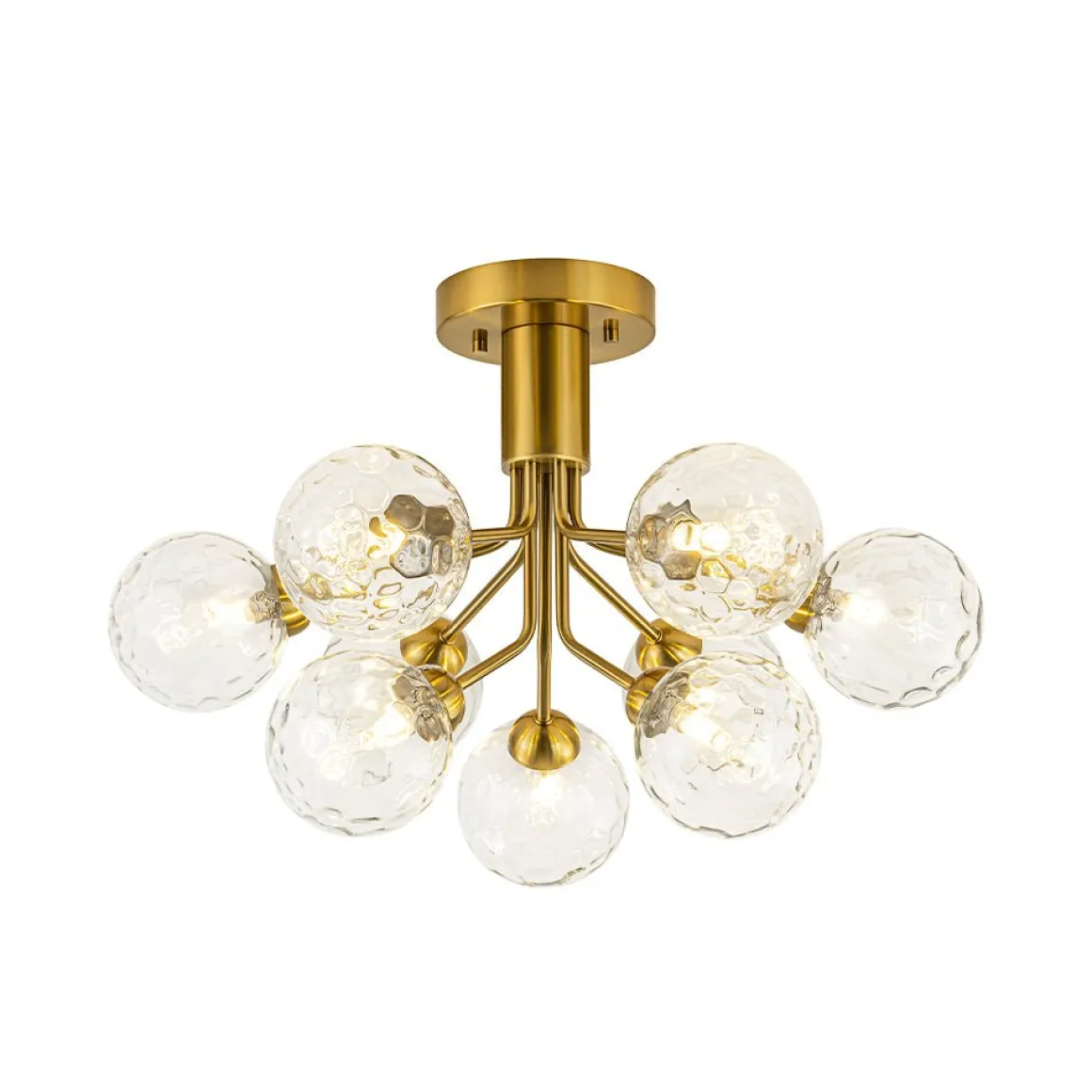 9-Light Bloom Water Glass Globe Tiered Sputnik Ceiling Light
