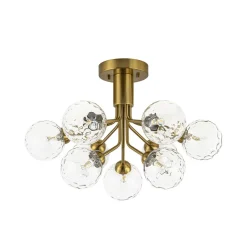 9-Light Bloom Water Glass Globe Tiered Sputnik Ceiling Light