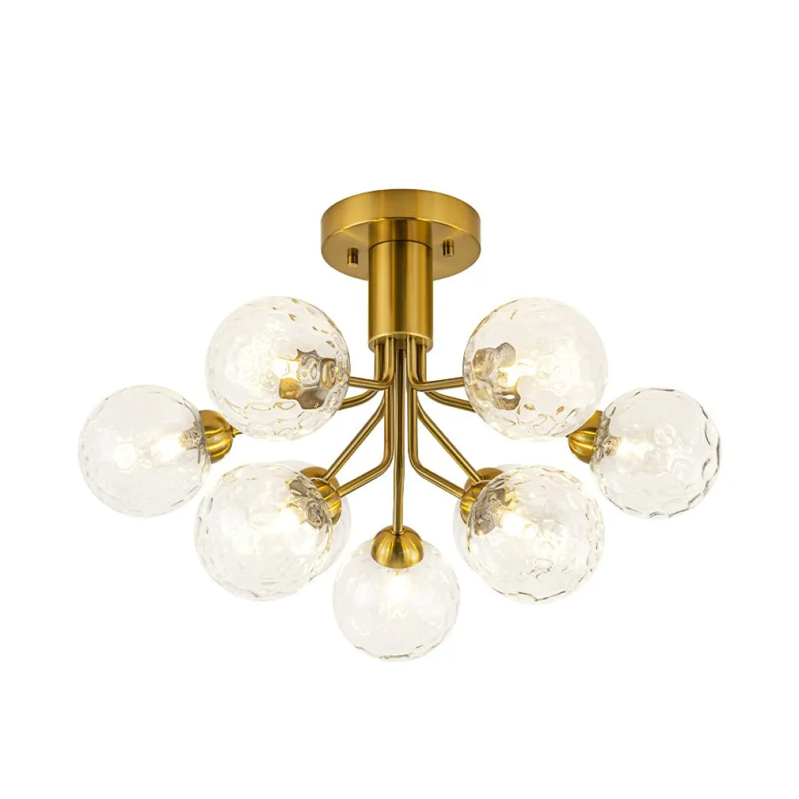9-Light Bloom Water Glass Globe Tiered Sputnik Ceiling Light
