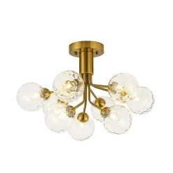 9-Light Bloom Water Glass Globe Tiered Sputnik Ceiling Light