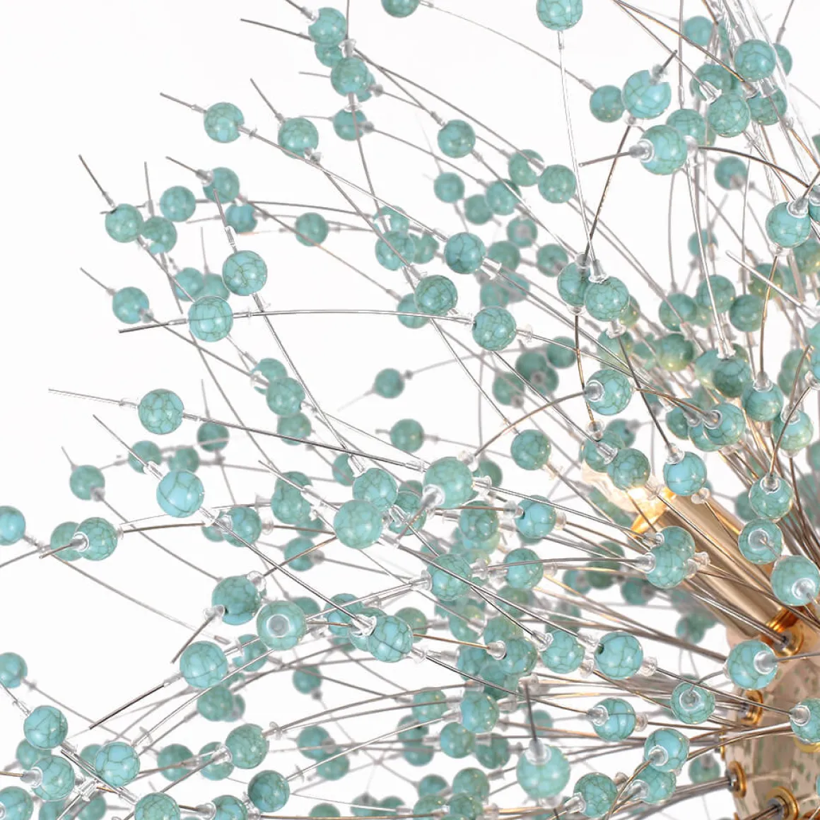 9-Light Blue Dandelion Firework Chandelier