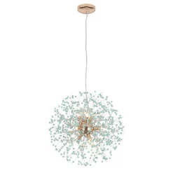 9-Light Blue Dandelion Firework Chandelier