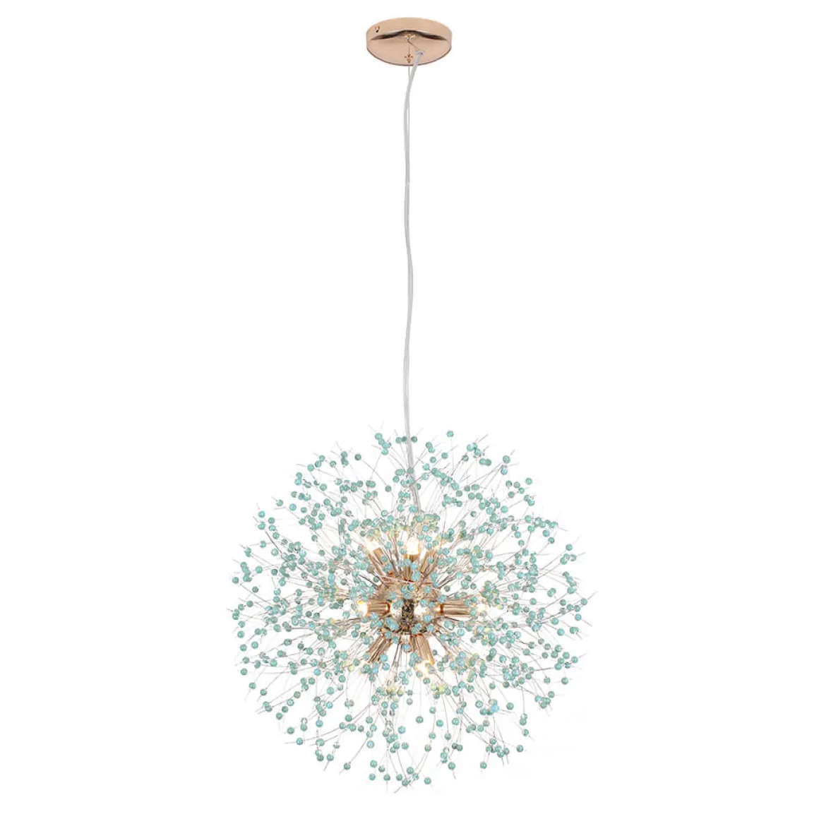 9-Light Blue Dandelion Firework Chandelier
