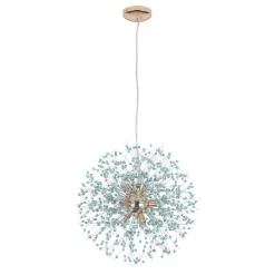 9-Light Blue Dandelion Firework Chandelier