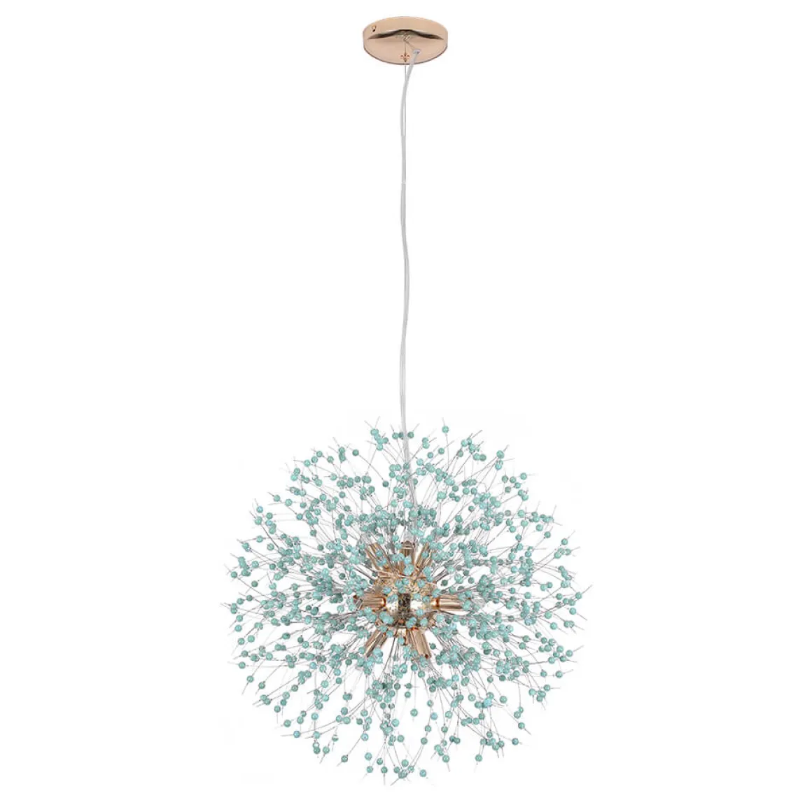 9-Light Blue Dandelion Firework Chandelier