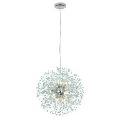9-Light Blue Dandelion Firework Chandelier
