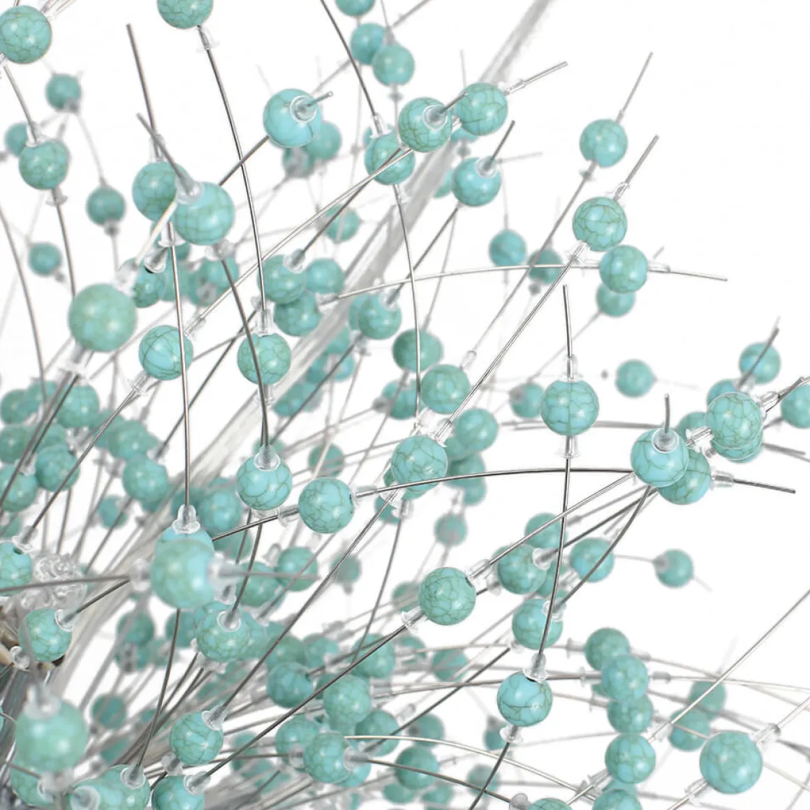 9-Light Blue Dandelion Firework Chandelier