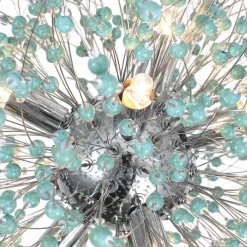 9-Light Blue Dandelion Firework Chandelier