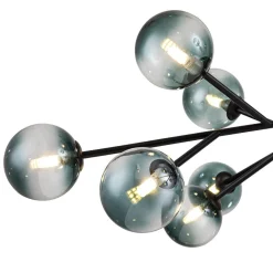 15-Light Branch Blue Glass Globe Bubble Chandelier