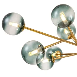 15-Light Branch Blue Glass Globe Bubble Chandelier