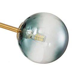 15-Light Branch Blue Glass Globe Bubble Chandelier