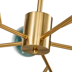 15-Light Branch Blue Glass Globe Bubble Chandelier