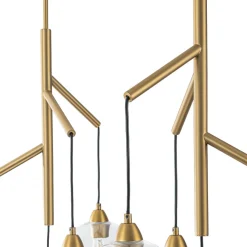 8-Light Branch Draped Glass Bubble Island Double Chandelier