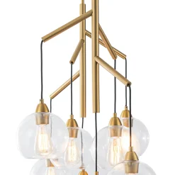8-Light Branch Draped Glass Bubble Island Double Chandelier