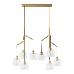 8-Light Branch Draped Glass Bubble Island Double Chandelier