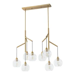 8-Light Branch Draped Glass Bubble Island Double Chandelier