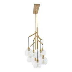 8-Light Branch Draped Glass Bubble Island Double Chandelier