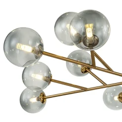 15-Light Branch Smoked Glass Globe Bubble Chandelier