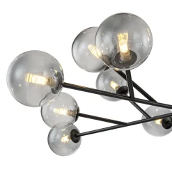 15-Light Branch Smoked Glass Globe Bubble Chandelier