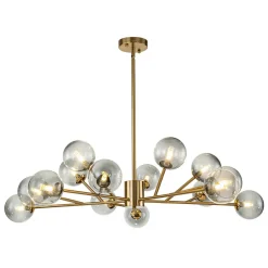 15-Light Branch Smoked Glass Globe Bubble Chandelier