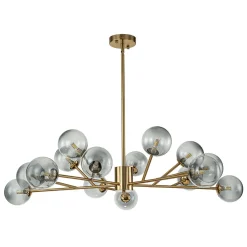 15-Light Branch Smoked Glass Globe Bubble Chandelier