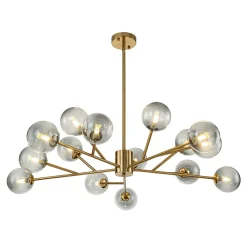 15-Light Branch Smoked Glass Globe Bubble Chandelier