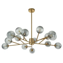 15-Light Branch Smoked Glass Globe Bubble Chandelier