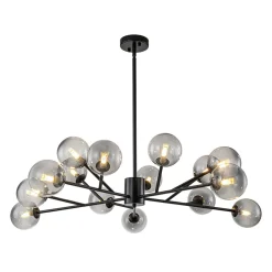 15-Light Branch Smoked Glass Globe Bubble Chandelier