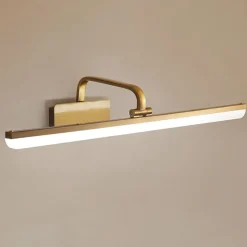 1-Light Brass Linear LED Vanity Light Picture Sconce